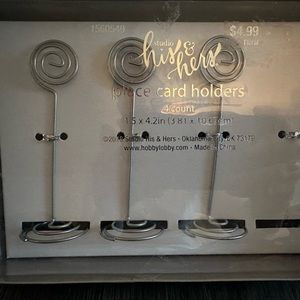 Set of 3 silver place card holders - new and never used